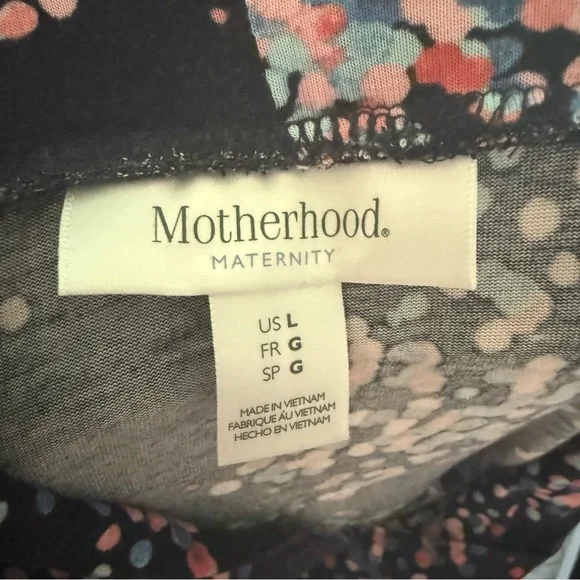 Motherhood Women’s Navy w/Multicolor Dots Maternity Skirt Maxi Size Large - Picture 4 of 4